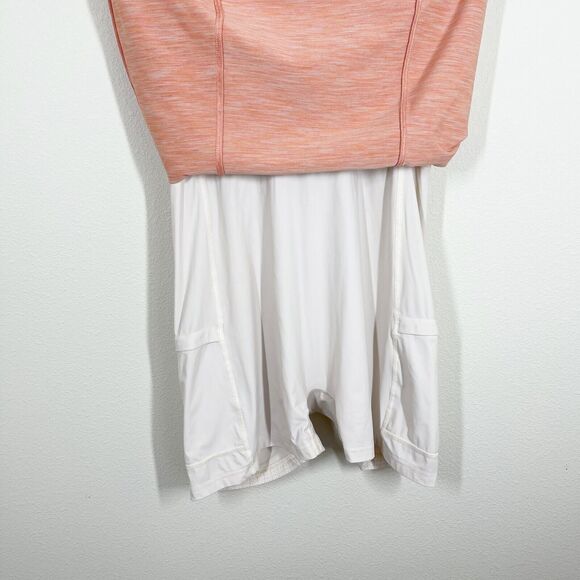 Outdoor‎ Voices Flow Circle Back Workout Dress Sz M Coral Orange Spacedye Shorts - Picture 3 of 11